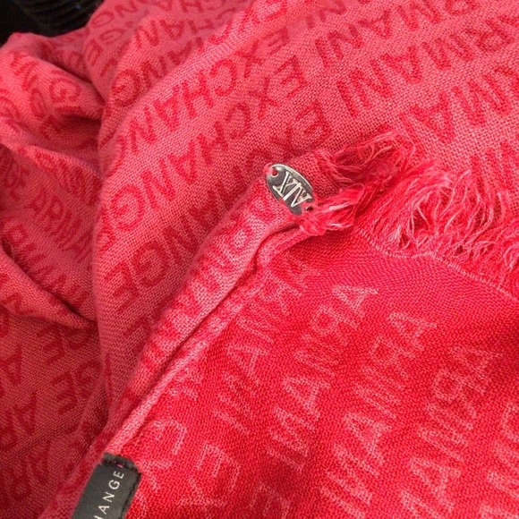 Armani Exchange scarf women red fringe - Picture 4 of 5